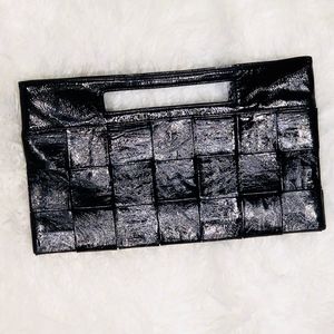 Chinese Laundry Black Paten Clutch